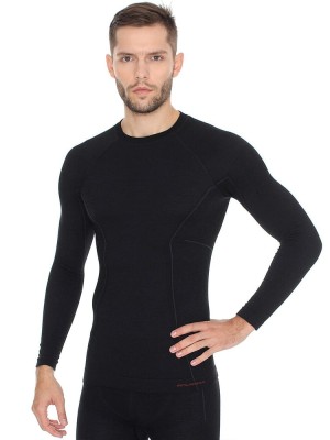 Bluza termoaktywna męska Brubeck Active Wool LS12820 czarny