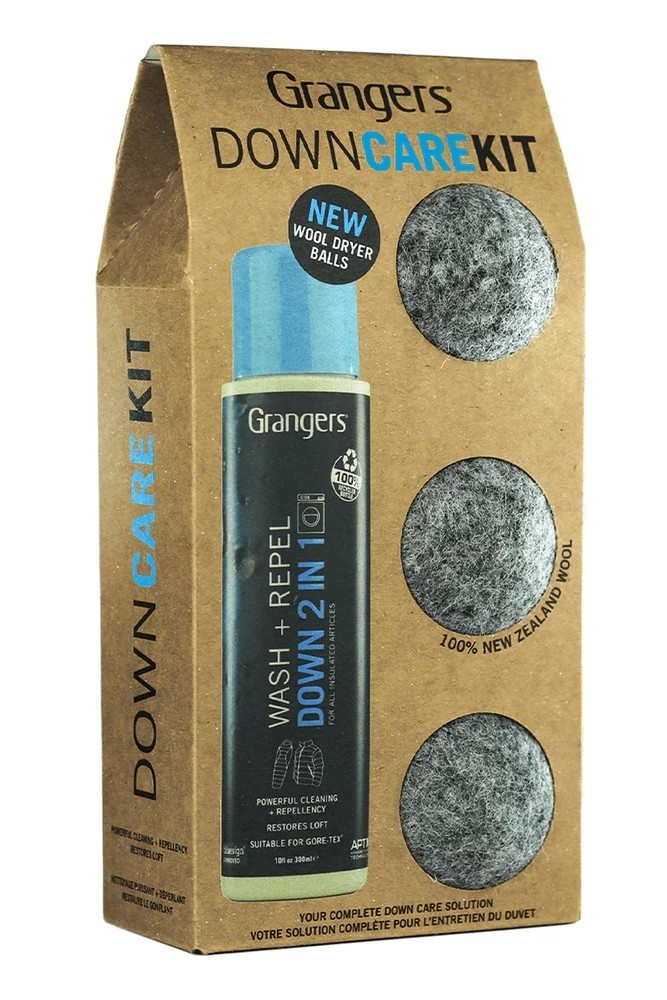 Zestaw do prania i impregnacji puchu płyn i kulki Granger's Down Care Kit