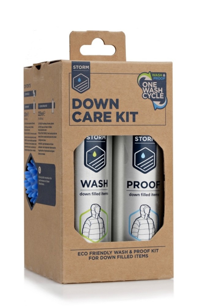 Zestaw do pielęgnacji odzieży i sprzętu wypełnionego puchem Storm Down Kit 2 x 225 ml + kulki