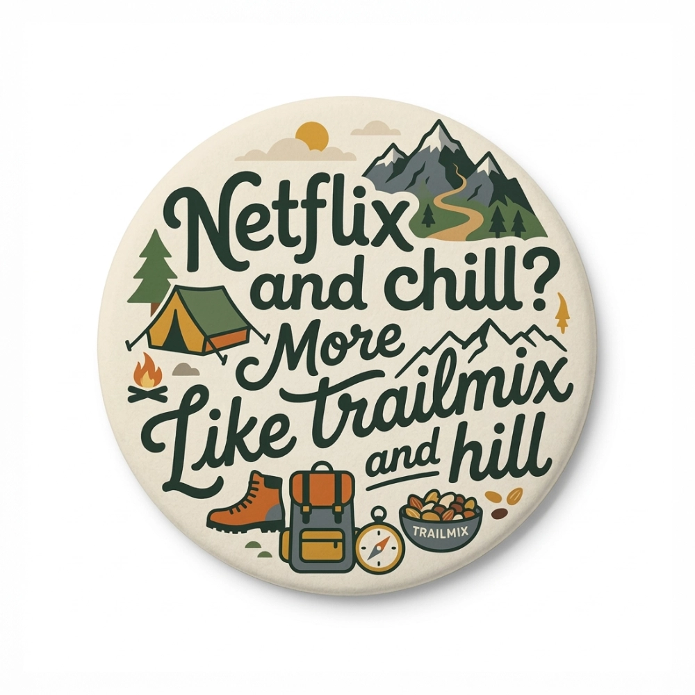 Przypinka turystyczna netflix and chill kolor.webp