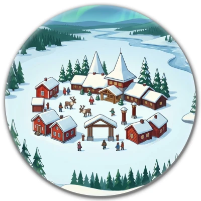 Przypinka pin Mohilo Rovaniemi Finlandia- Wioska Świętego Mikołaja 32mm