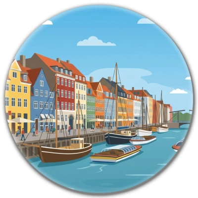 Przypinka button Mohilo Nyhavn Dania 32mm