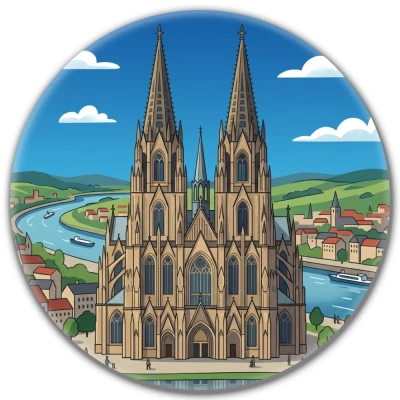 Przypinka button Mohilo Katedra w Kolonii Niemcy 58mm