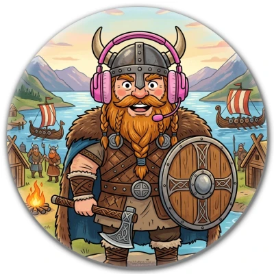 Przypinka pin Mohilo – Wiking gamer 58mm