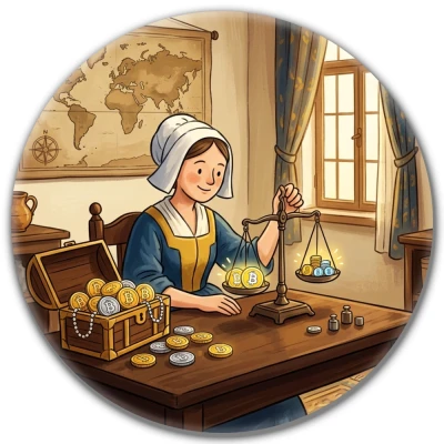 Przypinka pin Mohilo – Vermeer i kryptowaluty 58mm