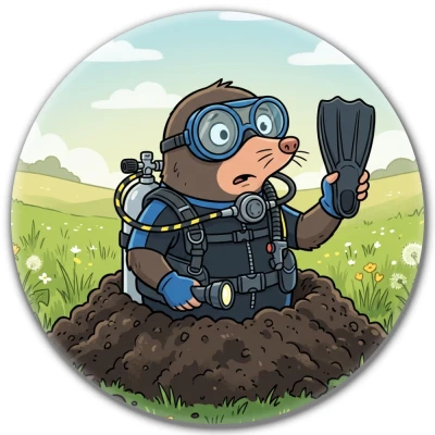 Przypinka pin Mohilo – Kret nurek 58mm