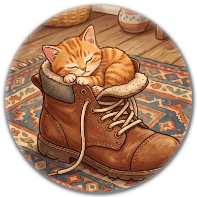 Przypinka pin Mohilo – Kotek w bucie 58mm