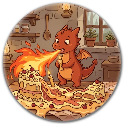 Przypinka pin Mohilo – Mały smok: Tortowe zgliszcza 58mm