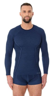 Bluza termoaktywna męska Brubeck Active Wool LS12820 granatowy