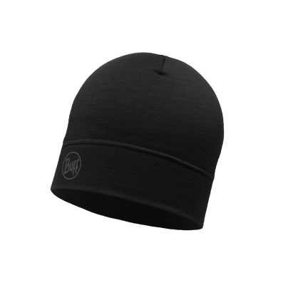 Czapka wełniana Buff  Lightweight Merino Wool Hat Solid Black