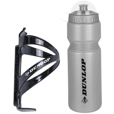 Bidon z uchwytem rowerowym Dunlop 750 ml srebrny