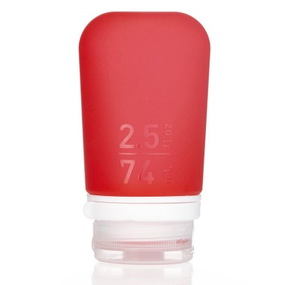 Butelka podróżna silikonowa do samolotu Humangear  GoToob+ M 74ml red