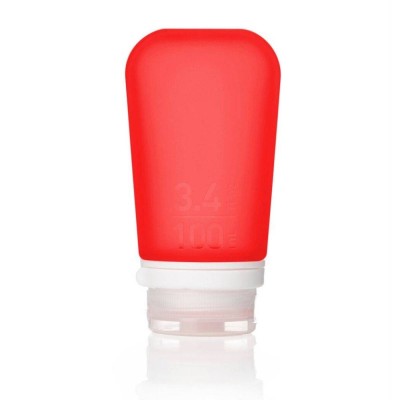 Butelka podróżna silikonowa do samolotu Humangear  GoToob+ L 100ml red