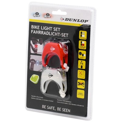 Zestaw lampek rowerowych przód+tył Dunlop 2 Led 41792