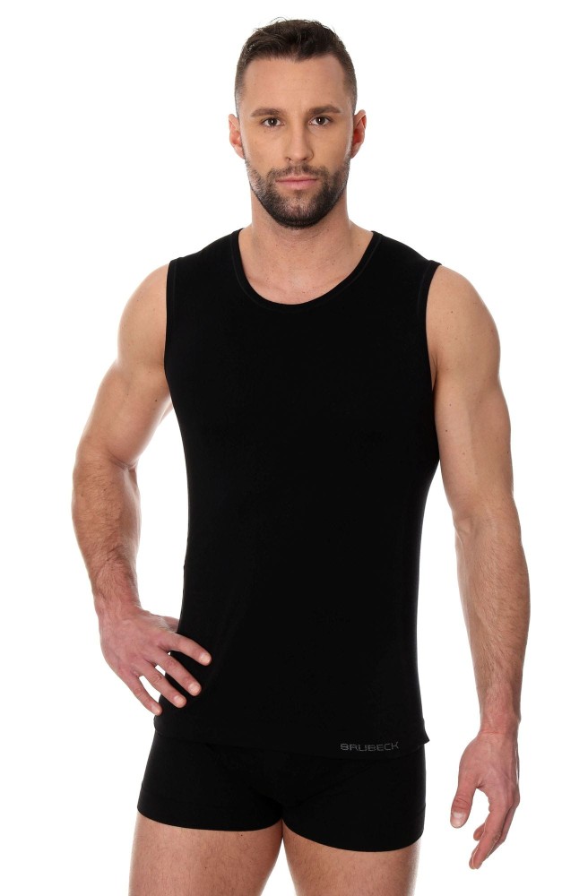 Bezrękawnik męski bawełniany Brubeck Comfort Cotton SL00068A czarny