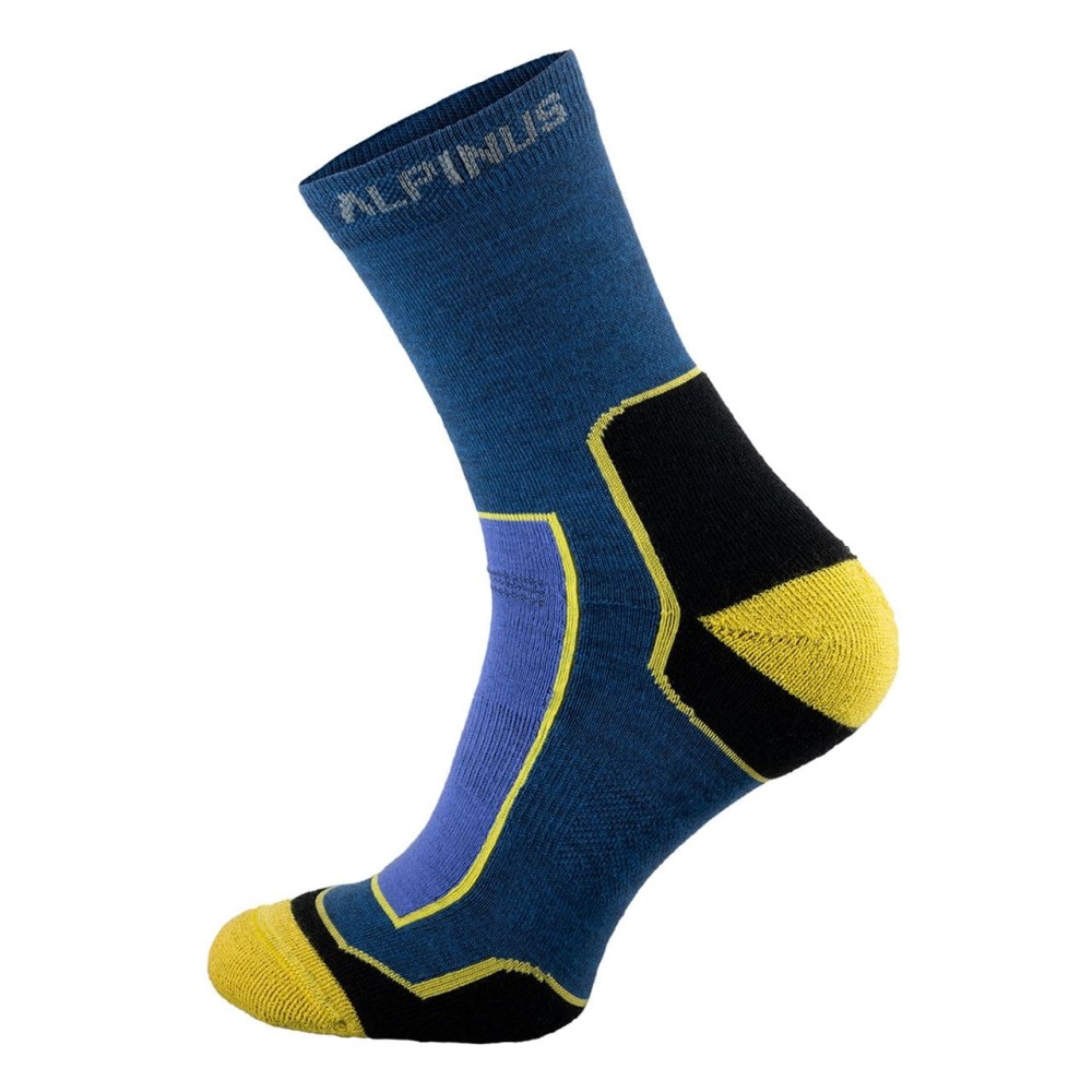 Skarpety trekkingowe merino coolmax Alpinus Sveg niebiesko-żółty