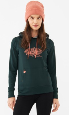 Bluza damska bambusowa z kapturem Viking Panaka 7300 ciemna zieleń