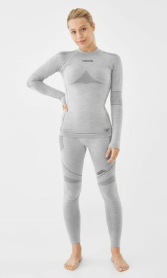 Komplet bielizny termoaktywnej damskiej z wełny merino Viking Lava Primaloft 0200 jasnoszary