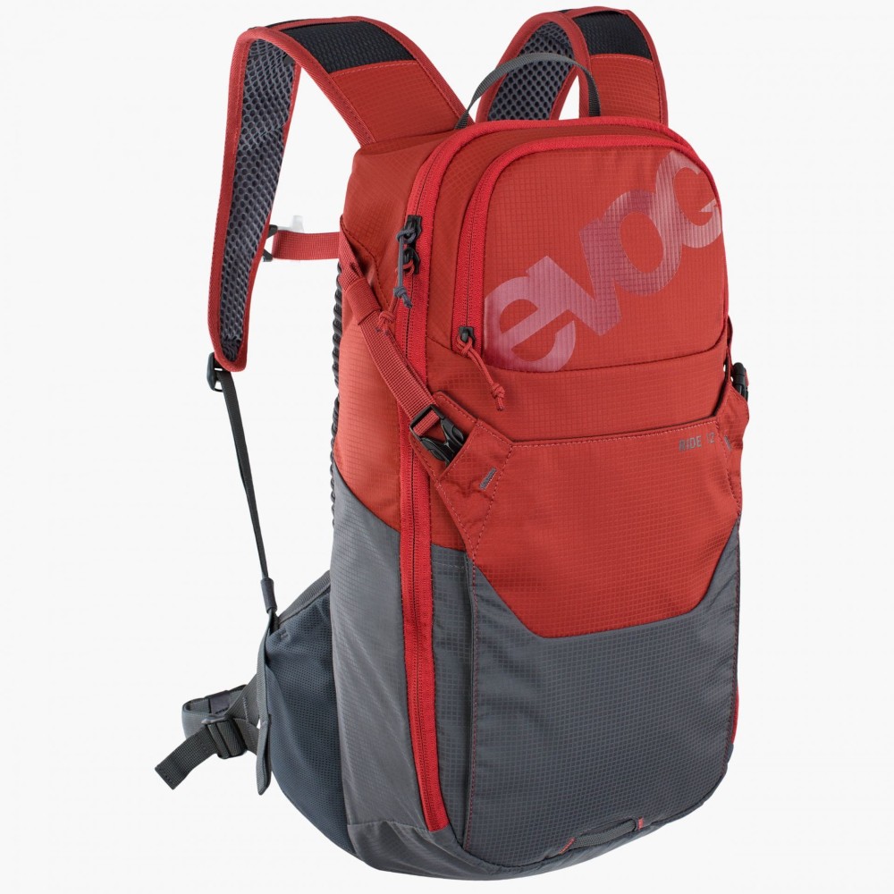 Plecak turystyczny rowerowy z bukłakiem Evoc Ride 12 + 2L Bladder chili red/carbon grey 100323514